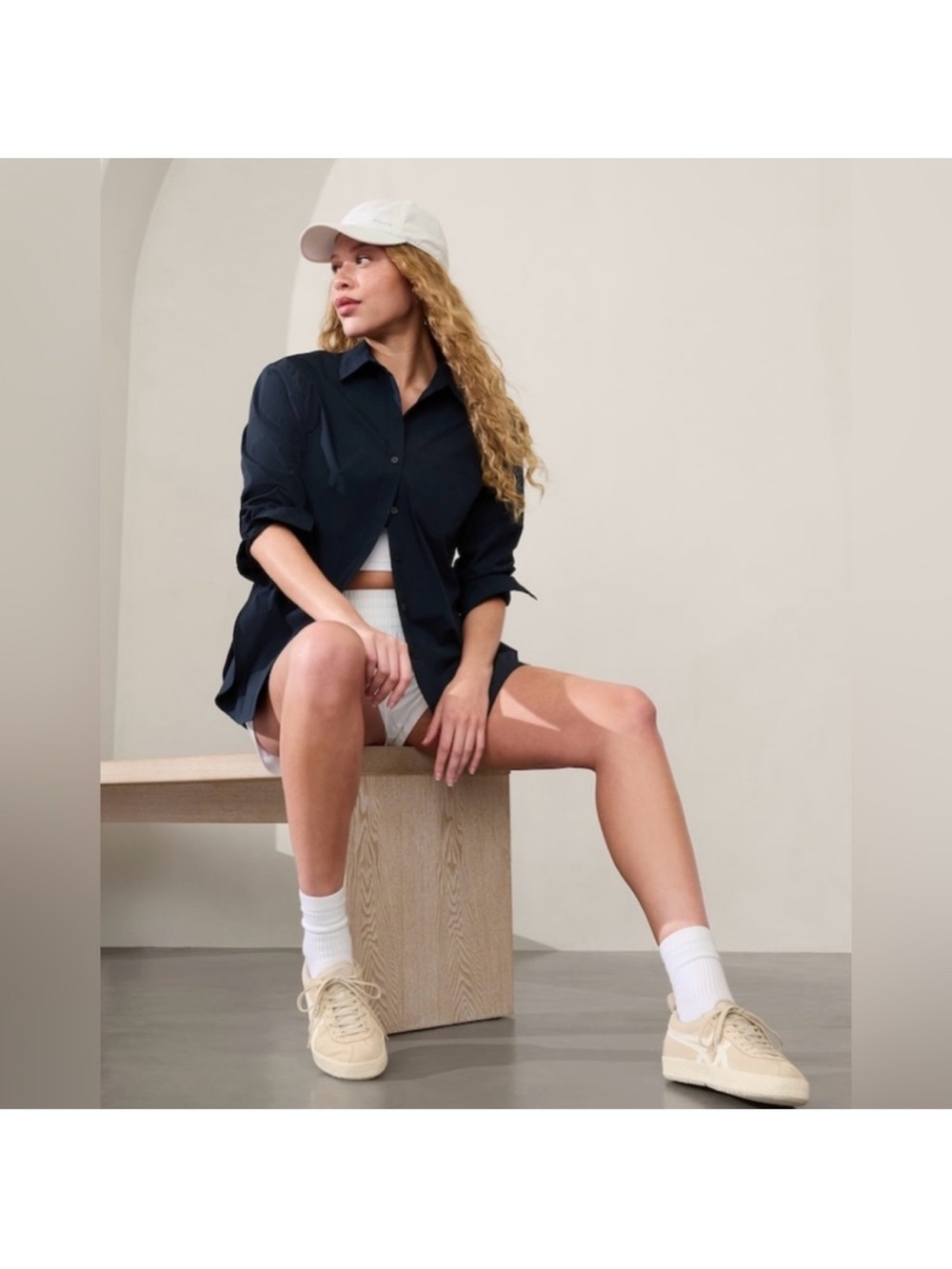 Athleta navy Button-Down Shirt